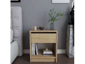 Table de chevet en bois "Sheridan" - 45 x 40 x 53 cm - Beige 2