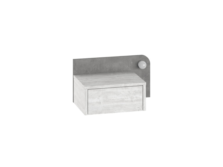 Table de chevet avec ampoule en bois "Dotta" - 52 x 30 x 28 cm - Gris