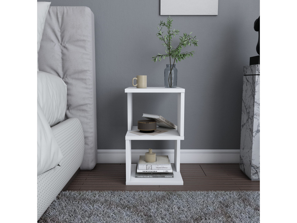 Table de chevet en bois "Carter" - 30 x 30 x 49 cm - Blanc