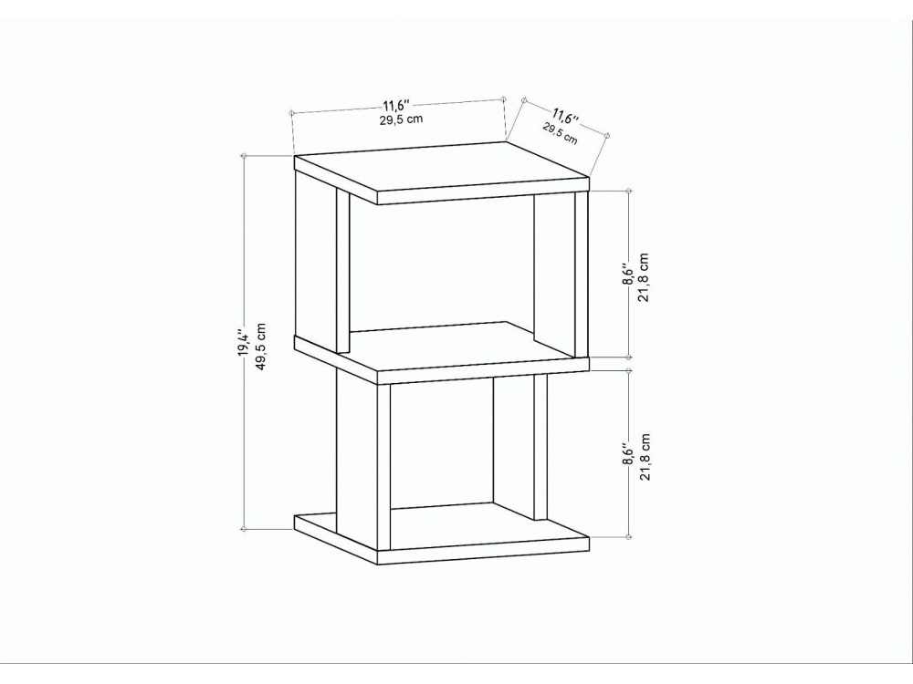 Table de chevet en bois "Carter" 29,6 x 29,6 x 49,4 cm - Chêne