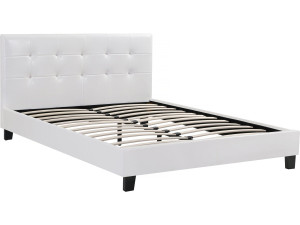 Lit double en pvc "Julia" - 140 x 190 cm - Blanc