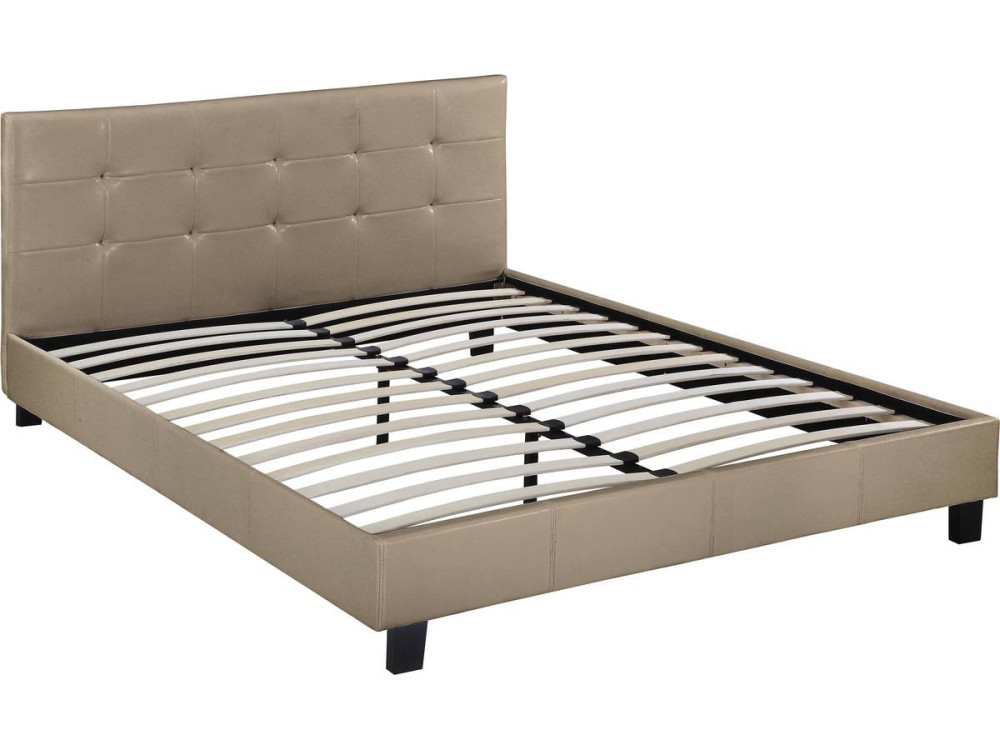 Lit double en pvc "Julia" - 160 x 200 - Taupe