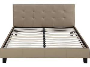 Lit double en pvc "Julia" - 160 x 200 - Taupe 2