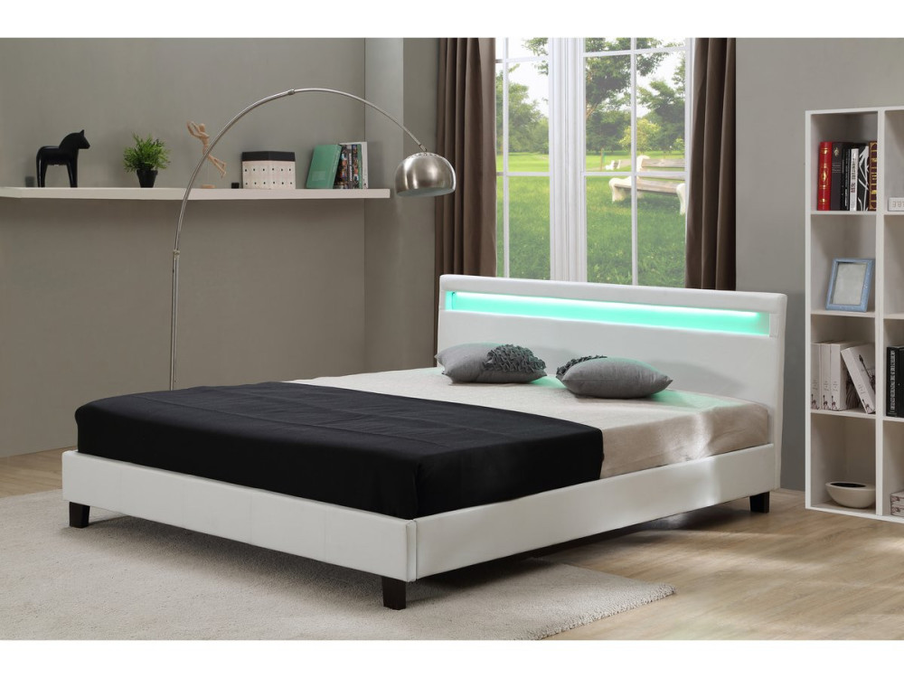 Lit LED "Maria" - 140 x 190 cm - Blanc