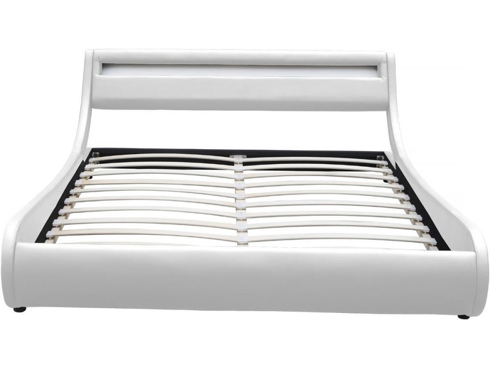 Lit LED "Natacha" - 160 x 200 cm - Blanc