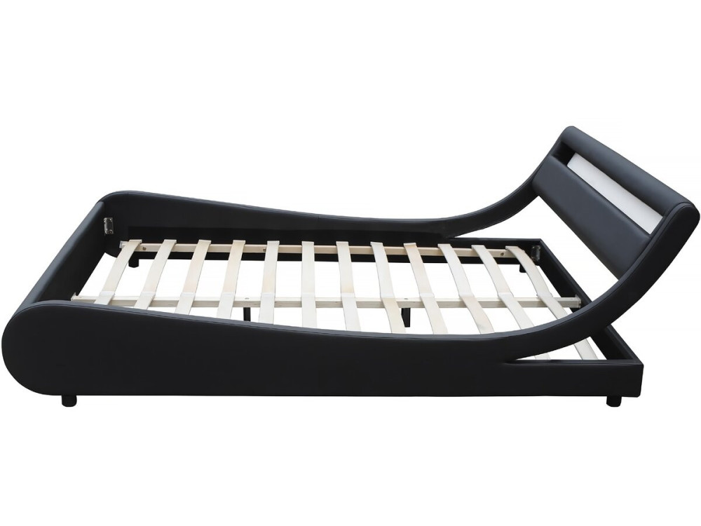 Lit LED "Natacha" - 160 x 200 cm - Noir
