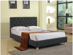 Lit double "Emmy" - 140 x 190 cm - Gris 2