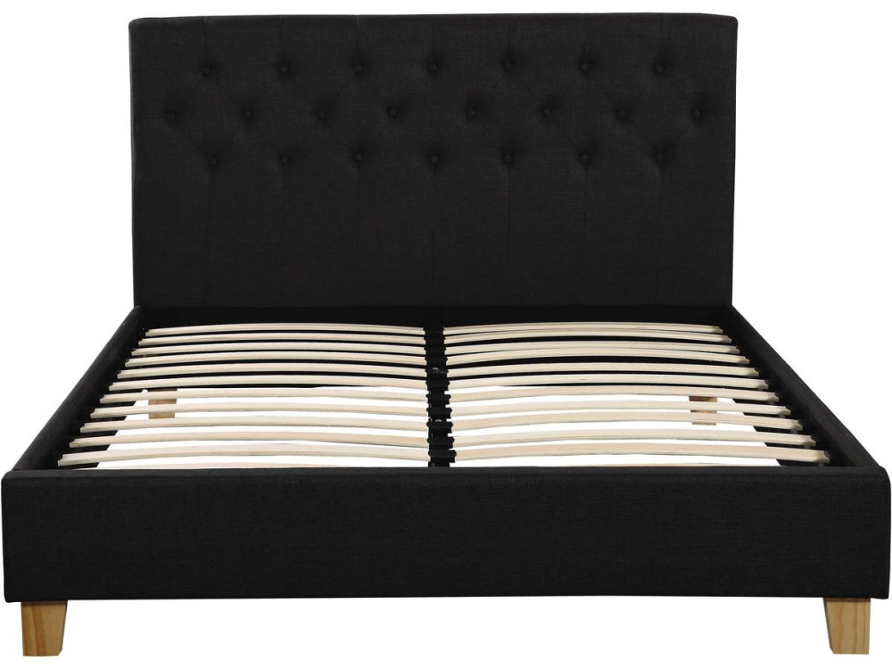 Lit double "Emmy" - 140 x 190 cm - Gris