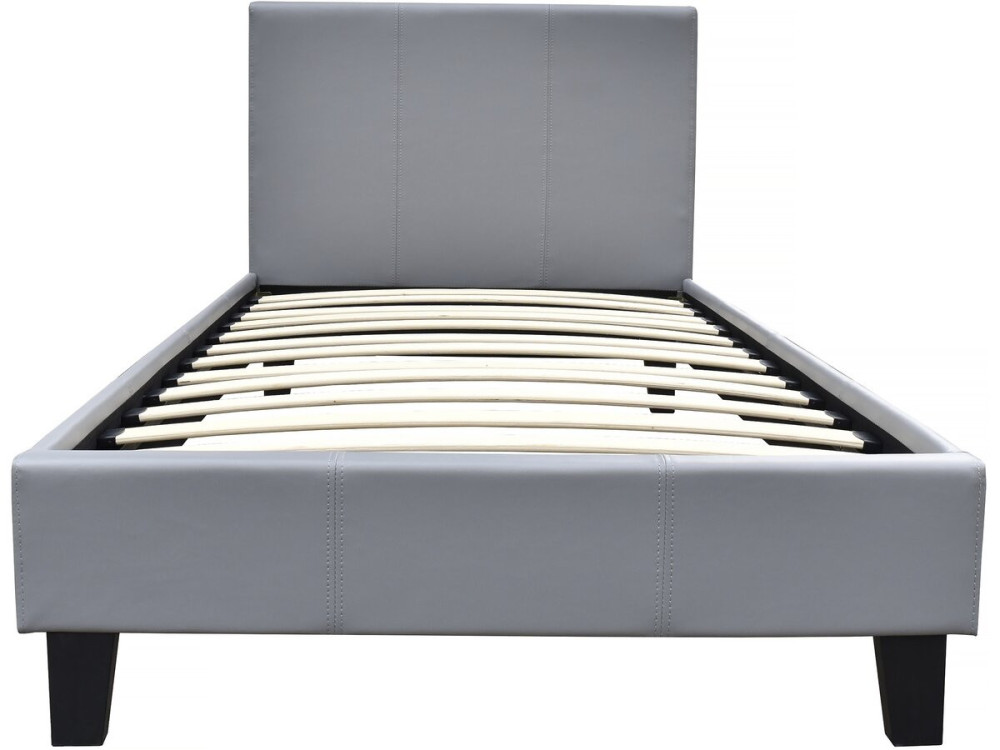 Lit "Lina" - 90 x 190 cm - Gris clair