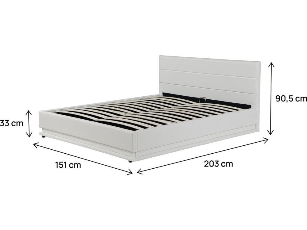 Lit LED avec coffre "Anastasia" - 140 x 190 cm - Blanc