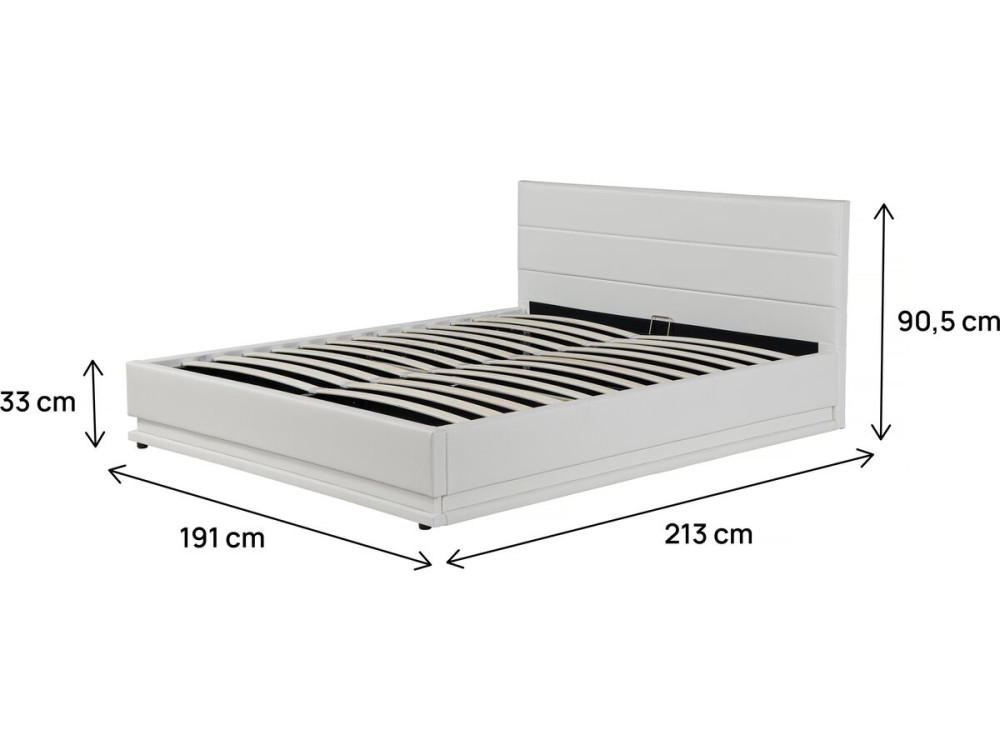 Lit LED avec coffre "Anastasia" - 180 x 200 cm - Blanc