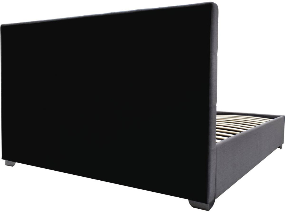 Lit double avec coffre "Tino" - 180 x 200 cm - Gris