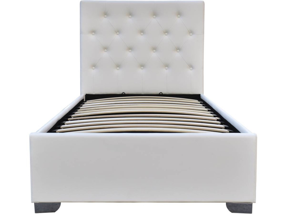 Lit simple avec coffre "Tino" - 90 × 190 cm - Blanc