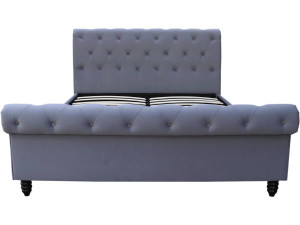 Lit Velours "Godefroy" - 140 x 190 cm - Gris 2