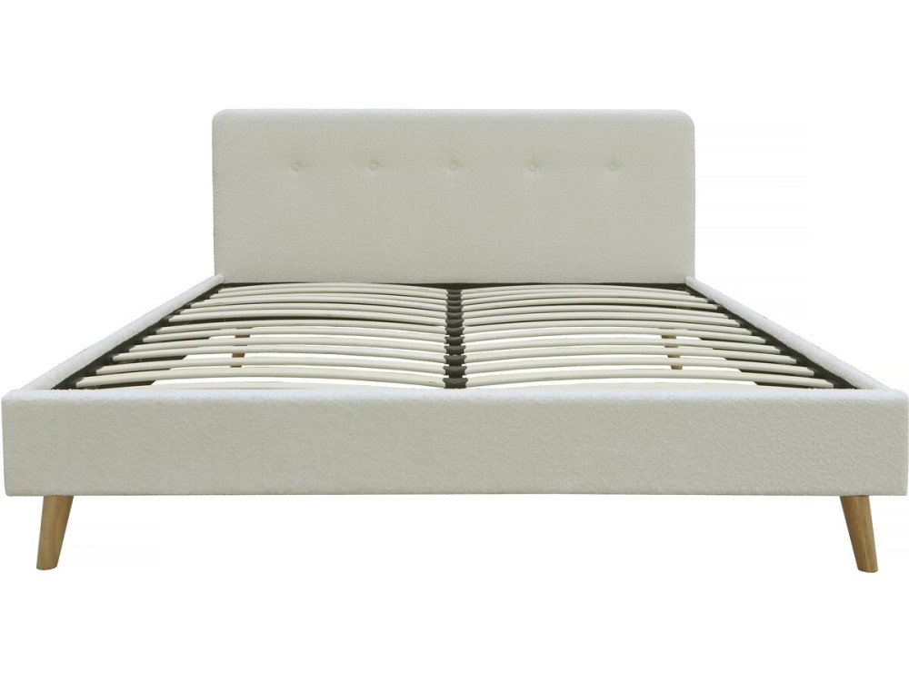 Lit tissu bouclette "Nemo" - 140 x 190 cm - Crème
