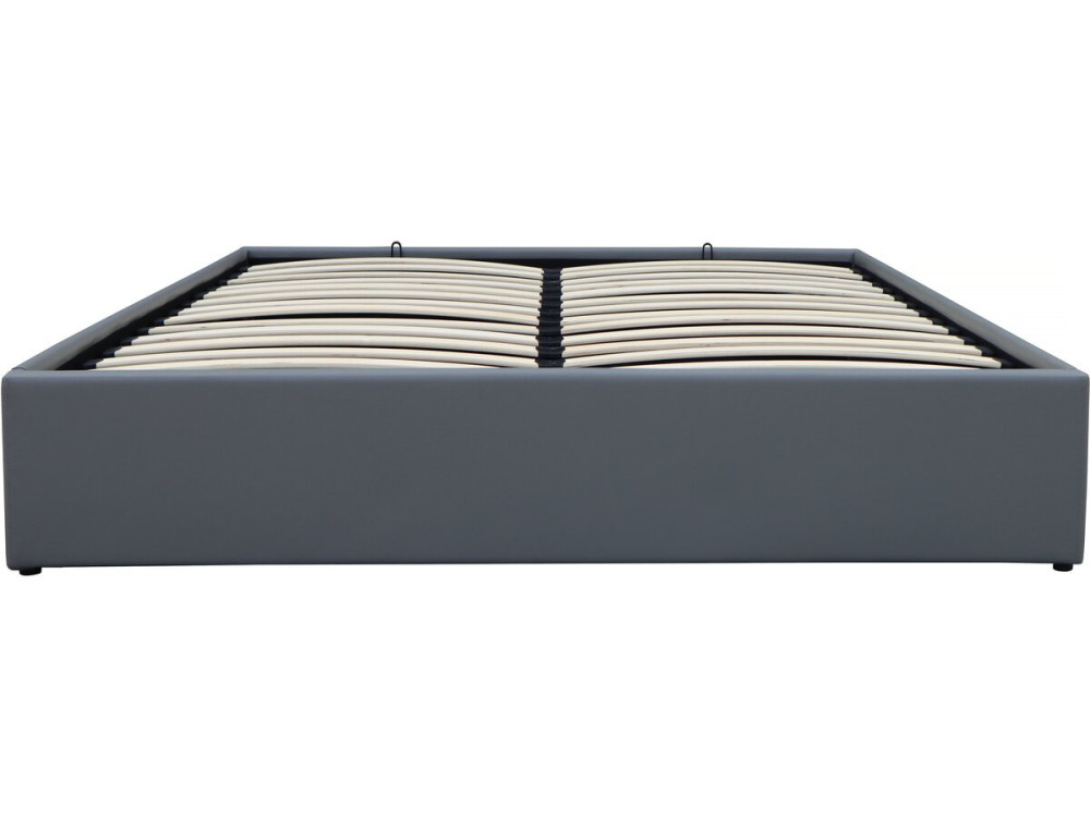 Lit double en PVC avec coffre "Ava" - 160 x 200 cm - Gris