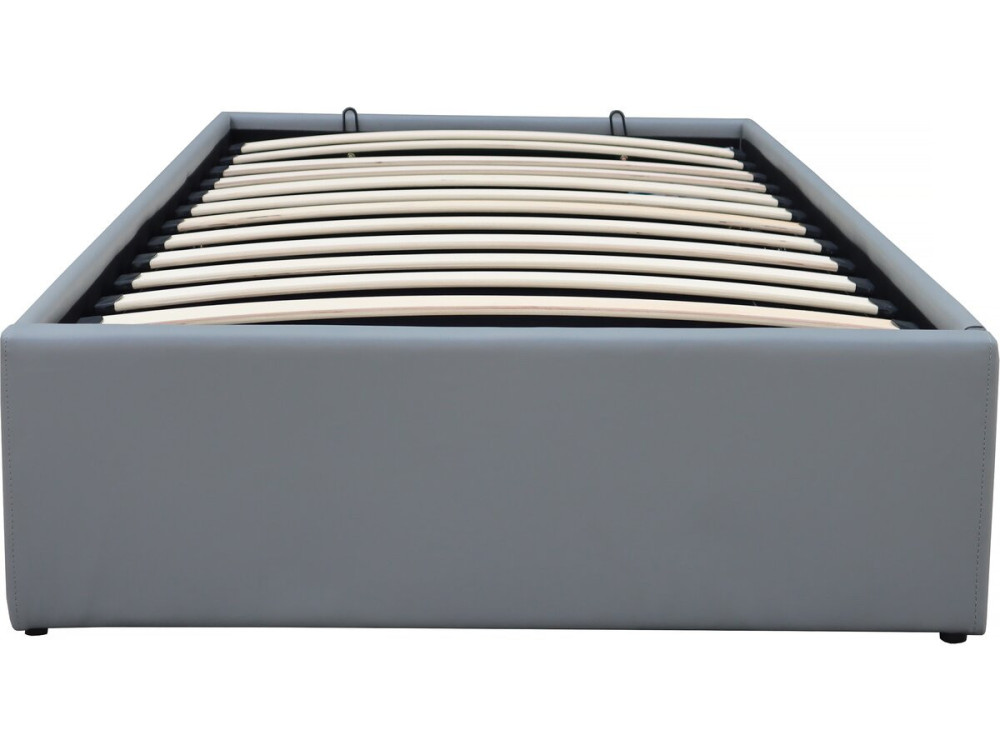 Lit simple en PVC avec coffre "Ava" - 90 x 190 cm - Gris