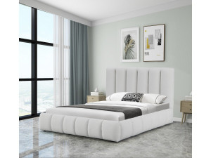 Lit bouclette avec coffre "Annie" - 140 x 190 cm - Blanc 2