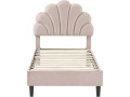 Lit coquillage en velours "Manon" - Beige - 140 x 190 cm - Beige