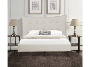 Lit double en tissu capitonné " Aspen" 160 x 200 cm - Beige 2