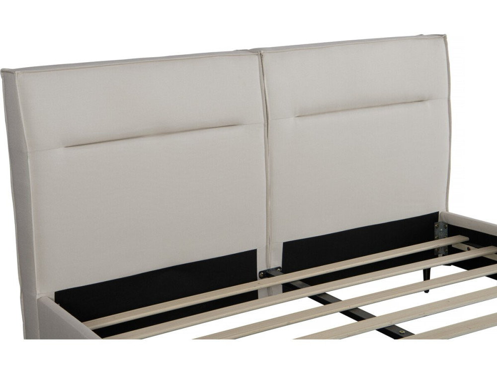 Lit double en tissu design "Moritz" - 180 x 200 cm - Beige