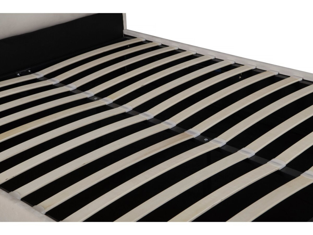 Lit double en velours design "Livigno" - 140 x 190 cm - Beige