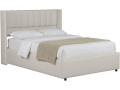 Lit double en tissu avec coffre "Saint-Moritz" - 160 x 200 cm - Gris - 