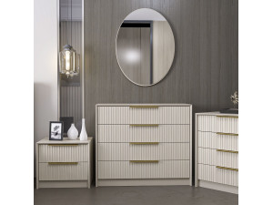 Commode en bois "Kale" - 100 x 45 x 85 cm - Beige 2