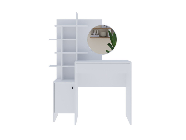 Table de maquillage en bois "Mup" 105 x 35 x 151 cm - Blanc