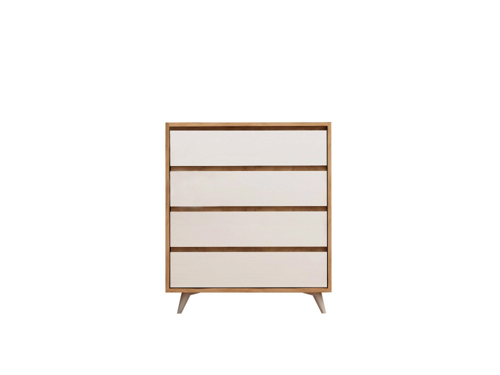 Commode en bois "Suvera" - 70 x 40 x 86 cm - Beige