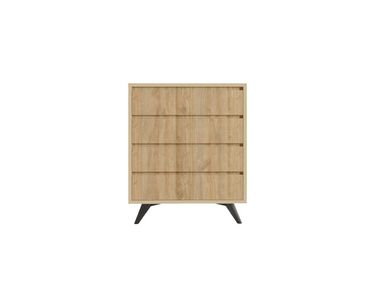 Commode en bois "Suvera" - 70 x 40 x 86 cm - Marron clair