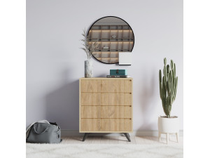 Commode en bois "Suvera" - 70 x 40 x 86 cm - Marron clair 2