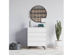 Commode en bois "Suvera" - 70 x 40 x 86 cm - Blanc 2