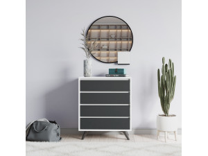 Commode en bois "Suvera" - 70 x 40 x 86 cm - Blanc 2