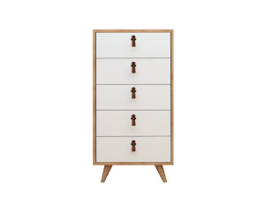 Commode en bois "Frenzu" - 50 x 40 x 103 cm - Blanc