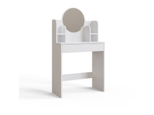 Coiffeuse avec miroir en bois "Idis" - 75 x 35 x 135 cm - Blanc