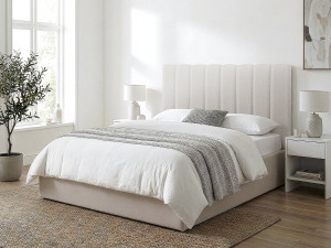 Tête de lit en tissu texturé "Val Thorens" - Beige - 140 cm 2