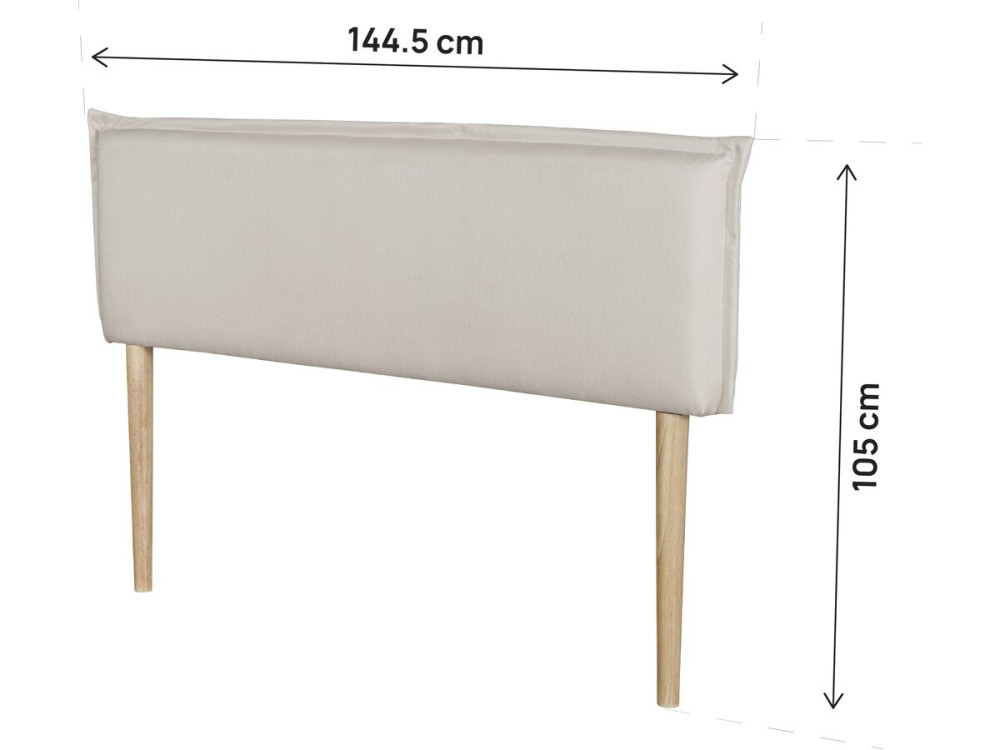 Tête de lit "Jessica" en lin -  140 cm - Beige