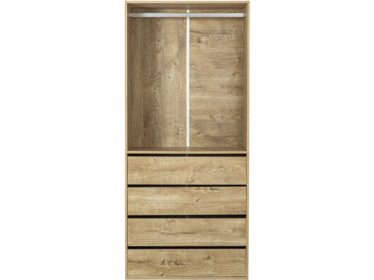 Armoire avec 4 tiroirs et 1 penderie "Opéra" - 80 x 45 x 180 cm - Beige