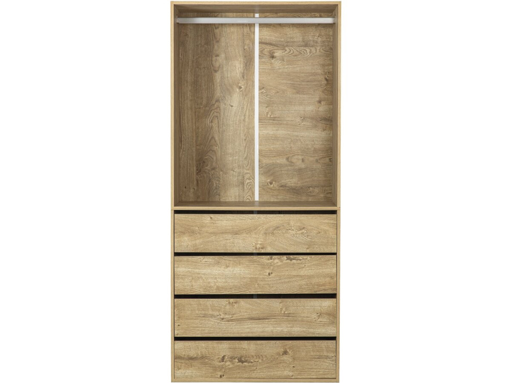 Armoire avec 4 tiroirs et 1 penderie "Opéra" - 80 x 45 x 180 cm - Beige