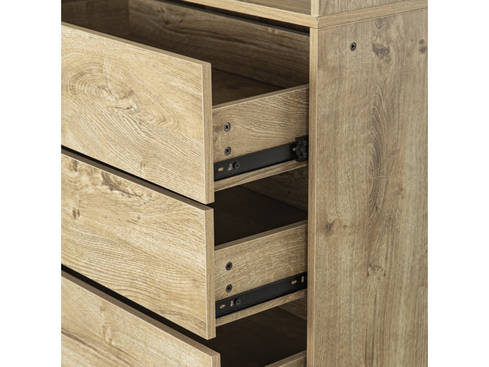 Armoire avec 4 tiroirs et 1 penderie "Opéra" - 80 x 45 x 180 cm - Beige