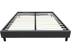 Sommier "Andy" en tissu - 140 x 190cm - Gris anthracite