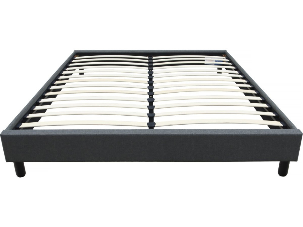 Sommier "Andy" en tissu - 140 x 190cm - Gris anthracite