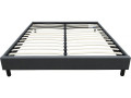 Sommier "Andy" en tissu - 140 x 190cm - Gris anthracite - Anthracite
