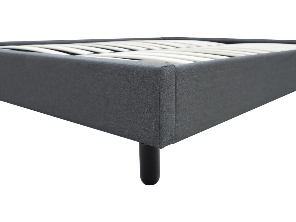 Sommier "Andy" en tissu - 160 x 200 cm - Gris anthracite