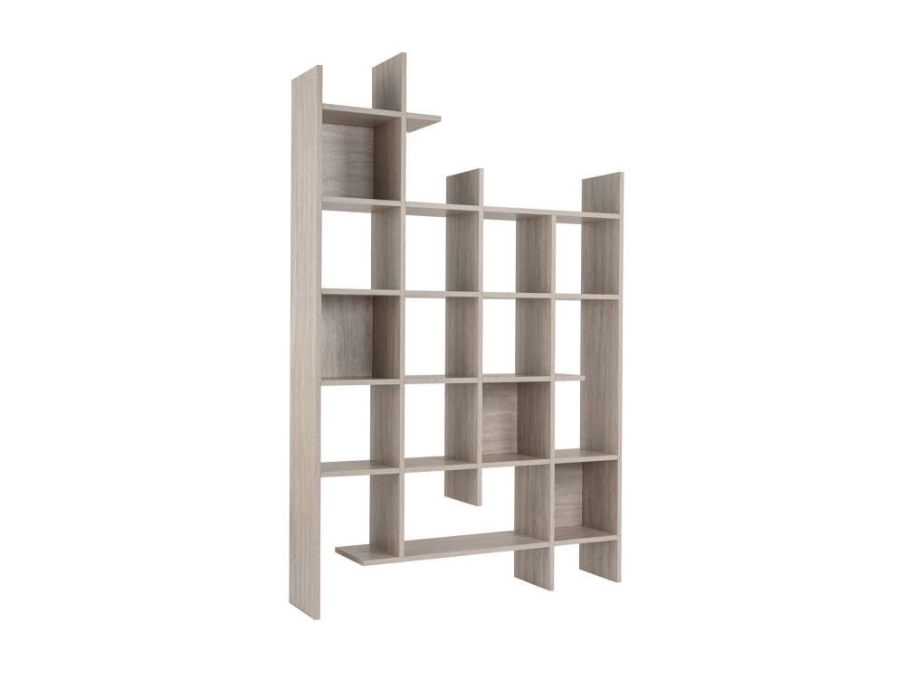 Bibliothèque en bois "Manco" 122 x 25,5 x 188 cm - Travertin