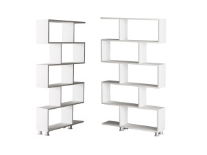 Bibliothèque en bois "Nilüfer" - 90 x 20 x 156 cm - Blanc