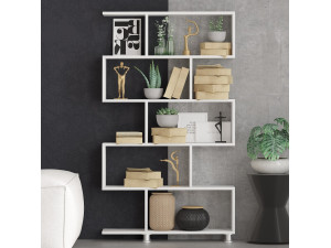 Bibliothèque en bois "Nilüfer" - 90 x 20 x 156 cm - Blanc 2