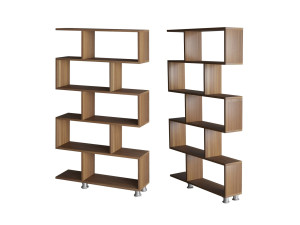 Bibliothèque en bois "Nilüfer" 90 x 20 x 156 cm - Noyer