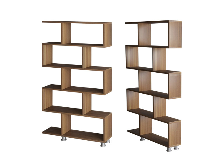 Bibliothèque en bois "Nilüfer" 90 x 20 x 156 cm - Noyer